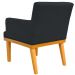 Kit 02 Poltronas Decorativas Para Sala de Estar Base Mel Beatriz W01 Suede Preto - Lyam Decor