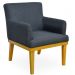 Kit 02 Poltronas Decorativas Para Sala de Estar Beatriz W01 Linho Chumbo - Lyam Decor