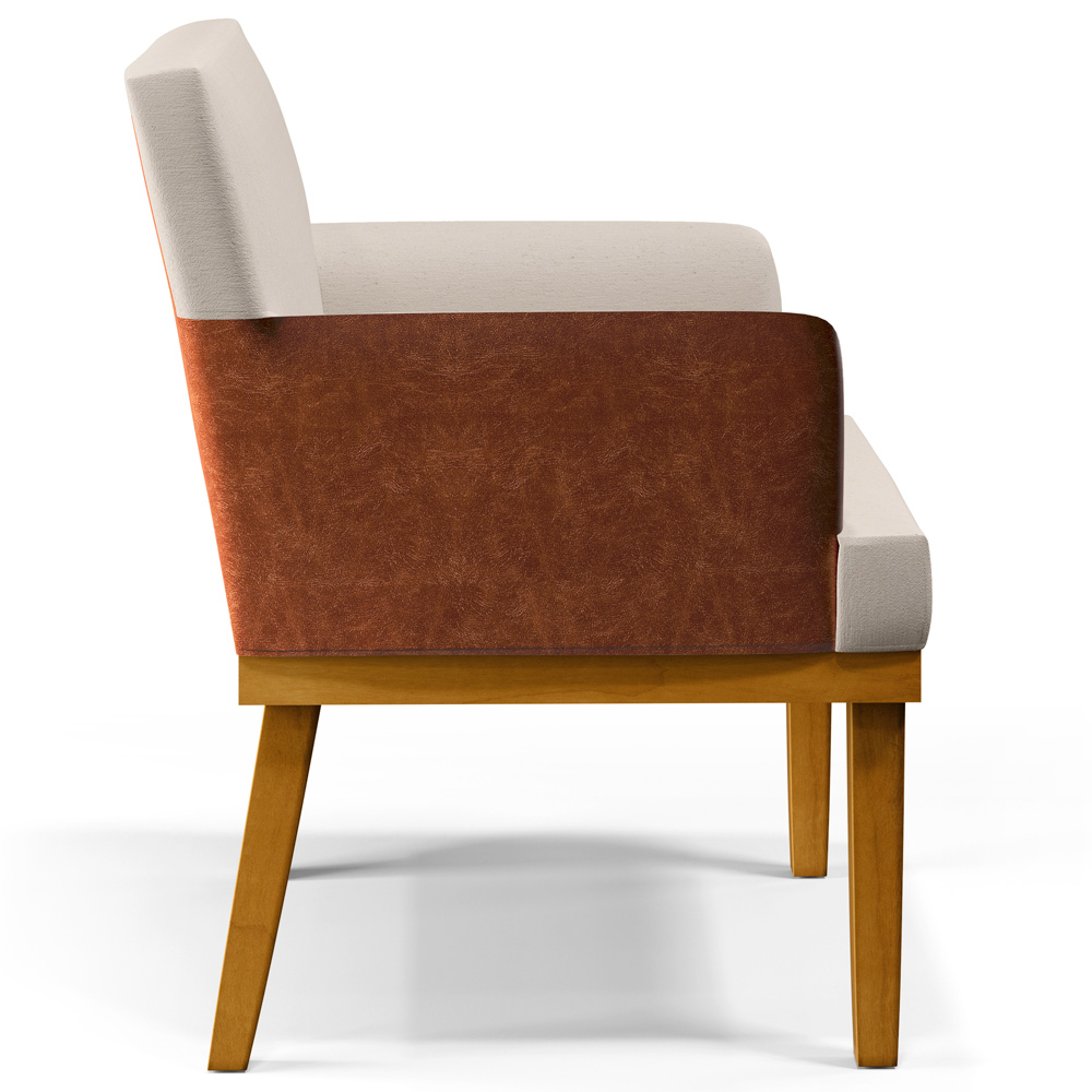 Kit 02 Poltronas Decorativas Para Sala de Estar Beatriz W01 Linho Cru Couríssimo Camel - Lyam Decor