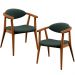 Kit 02 Poltronas Decorativas Para Sala de Estar Cecília B04 Linho Verde Musgo - Lyam Decor
