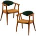 Kit 02 Poltronas Decorativas Para Sala de Estar Cecília L02 Couríssimo Verde Musgo Whisky - Lyam