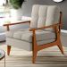 Kit 02 Poltronas Decorativas Para Sala de Estar Encosto Ripado Emília B04 Linho Cru - Lyam Decor
