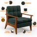 Kit 02 Poltronas Decorativas Para Sala de Estar Encosto Ripado Emília B04 Linho Verde Musgo - Lyam Decor