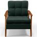 Kit 02 Poltronas Decorativas Para Sala de Estar Encosto Ripado Emília B04 Linho Verde Musgo - Lyam Decor