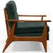 Kit 02 Poltronas Decorativas Para Sala de Estar Encosto Ripado Emília B04 Linho Verde Musgo - Lyam Decor
