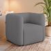 Kit 02 Poltronas Decorativas Para Sala de Estar Fixa Living Peônia K01 Bouclê Cinza - Lyam Decor