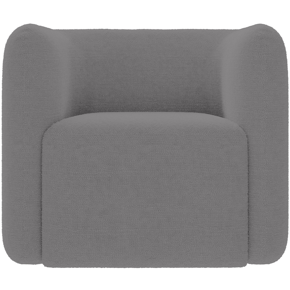 Kit 02 Poltronas Decorativas Para Sala de Estar Fixa Living Peônia K01 Bouclê Cinza - Lyam Decor