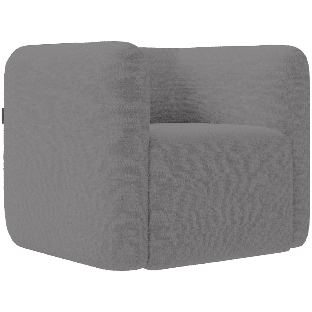 Kit 02 Poltronas Decorativas Para Sala de Estar Fixa Living Peônia K01 Bouclê Cinza - Lyam Decor