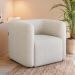 Kit 02 Poltronas Decorativas Para Sala de Estar Fixa Living Peônia K01 Bouclê Creme - Lyam Decor