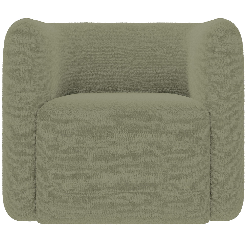 Kit 02 Poltronas Decorativas Para Sala de Estar Fixa Living Peônia K01 Bouclê Verde - Lyam Decor
