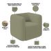 Kit 02 Poltronas Decorativas Para Sala de Estar Fixa Living Peônia K01 Bouclê Verde - Lyam Decor