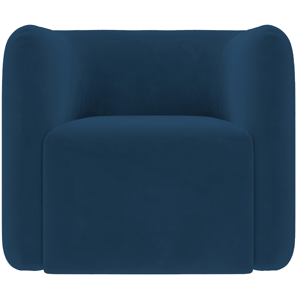 Kit 02 Poltronas Decorativas Para Sala de Estar Fixa Living Peônia K01 Veludo Azul Marinho - Lyam Decor
