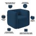 Kit 02 Poltronas Decorativas Para Sala de Estar Fixa Living Peônia K01 Veludo Azul Marinho - Lyam Decor