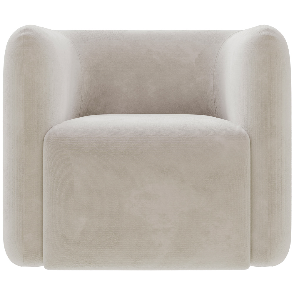 Kit 02 Poltronas Decorativas Para Sala de Estar Fixa Living Peônia K01 Veludo Bege - Lyam Decor