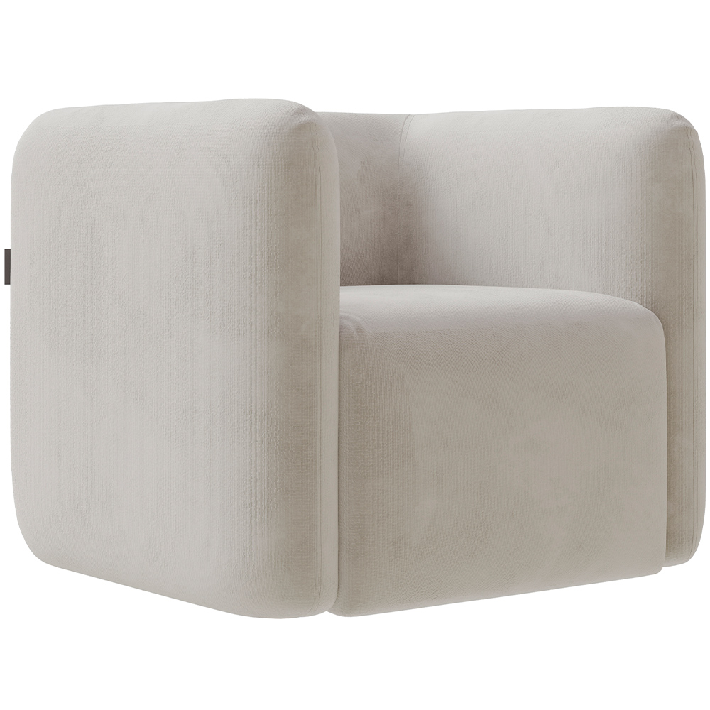 Kit 02 Poltronas Decorativas Para Sala de Estar Fixa Living Peônia K01 Veludo Bege - Lyam Decor