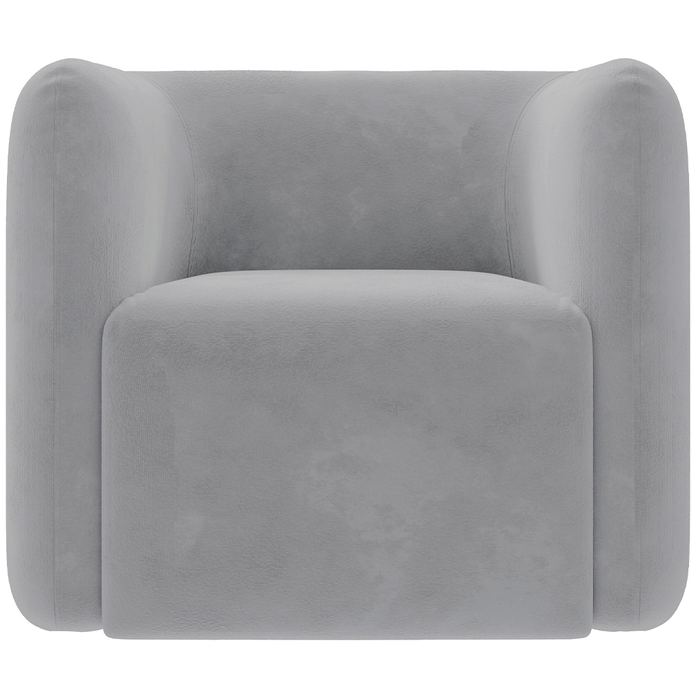 Kit 02 Poltronas Decorativas Para Sala de Estar Fixa Living Peônia K01 Veludo Cinza - Lyam Decor