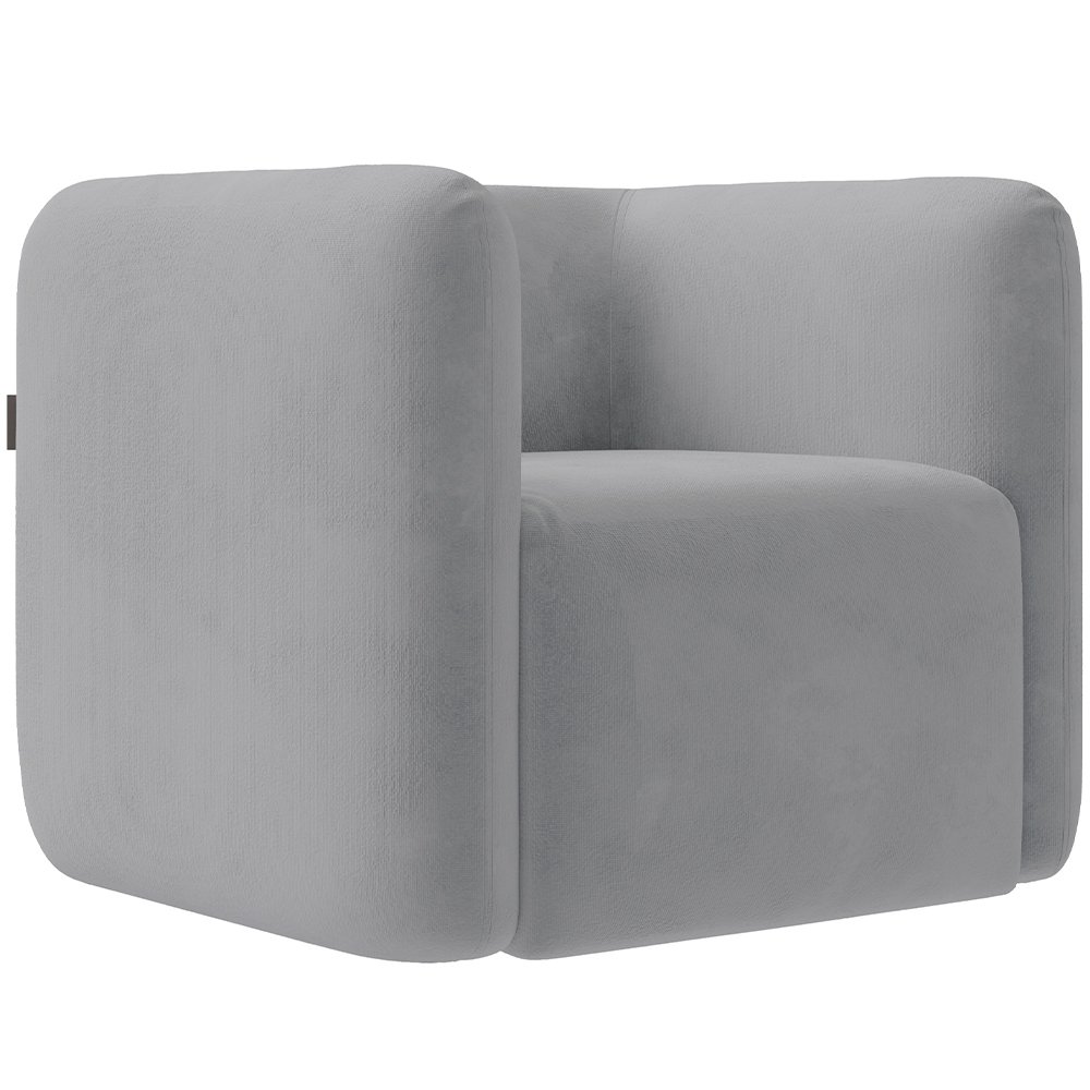 Kit 02 Poltronas Decorativas Para Sala de Estar Fixa Living Peônia K01 Veludo Cinza - Lyam Decor