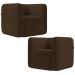 Kit 02 Poltronas Decorativas Para Sala de Estar Fixa Living Peônia K01 Veludo Marrom - Lyam Decor