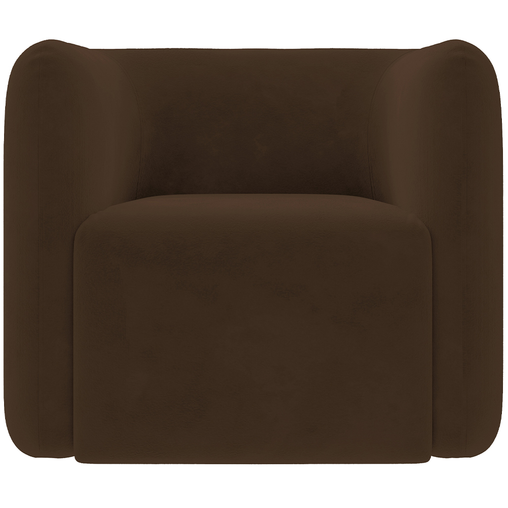 Kit 02 Poltronas Decorativas Para Sala de Estar Fixa Living Peônia K01 Veludo Marrom - Lyam Decor