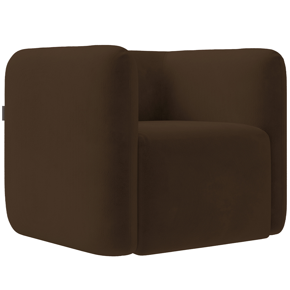 Kit 02 Poltronas Decorativas Para Sala de Estar Fixa Living Peônia K01 Veludo Marrom - Lyam Decor
