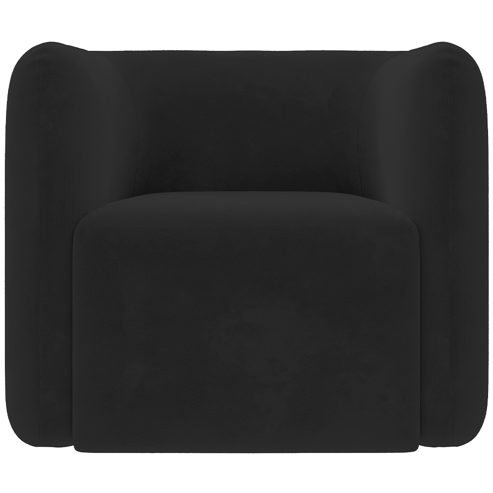 Kit 02 Poltronas Decorativas Para Sala de Estar Fixa Living Peônia K01 Veludo Preto - Lyam Decor