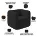 Kit 02 Poltronas Decorativas Para Sala de Estar Fixa Living Peônia K01 Veludo Preto - Lyam Decor