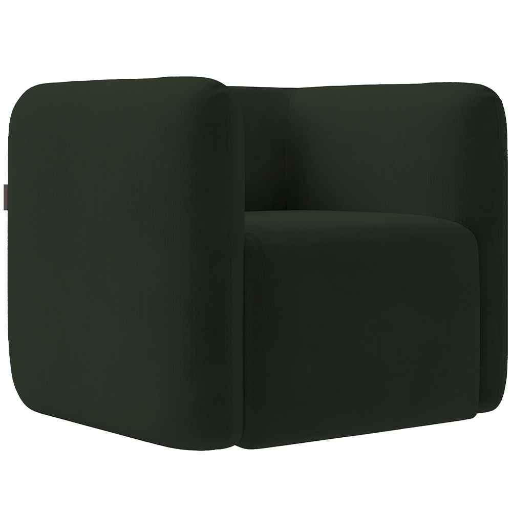Kit 02 Poltronas Decorativas Para Sala de Estar Fixa Living Peônia K01 Veludo Verde - Lyam Decor