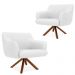 Kit 02 Poltronas Decorativas Para Sala de Estar Jade D02 Corano Branco C-12 - Lyam Decor