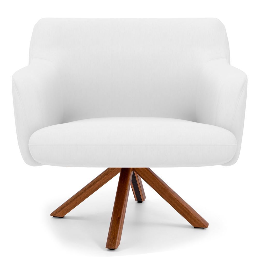 Kit 02 Poltronas Decorativas Para Sala de Estar Jade D02 Corano Branco C-12 - Lyam Decor