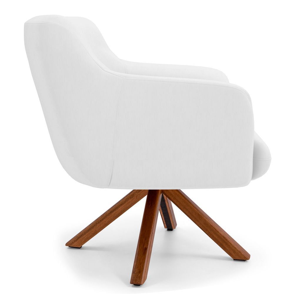 Kit 02 Poltronas Decorativas Para Sala de Estar Jade D02 Corano Branco C-12 - Lyam Decor