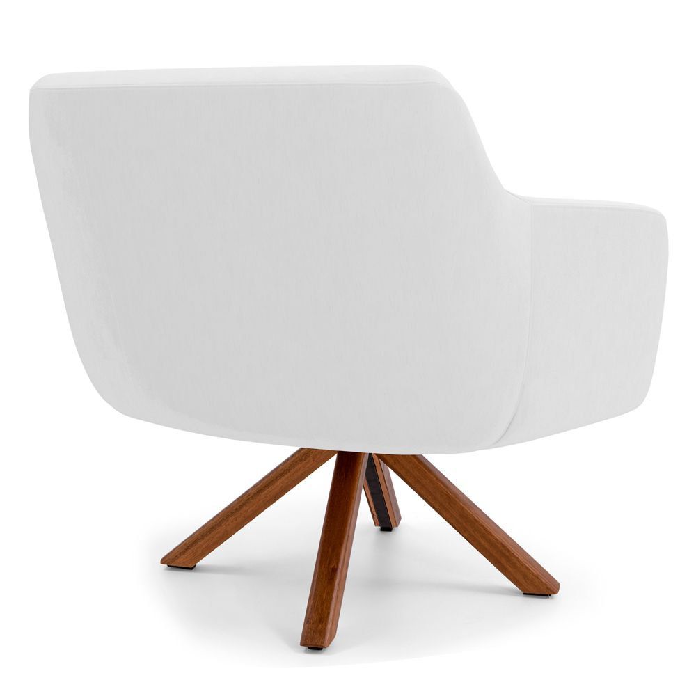Kit 02 Poltronas Decorativas Para Sala de Estar Jade D02 Corano Branco C-12 - Lyam Decor