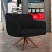 Kit 02 Poltronas Decorativas Para Sala de Estar Jade D02 Corano Preto C-05 - Lyam Decor