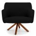 Kit 02 Poltronas Decorativas Para Sala de Estar Jade D02 Corano Preto C-05 - Lyam Decor