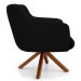 Kit 02 Poltronas Decorativas Para Sala de Estar Jade D02 Corano Preto C-05 - Lyam Decor