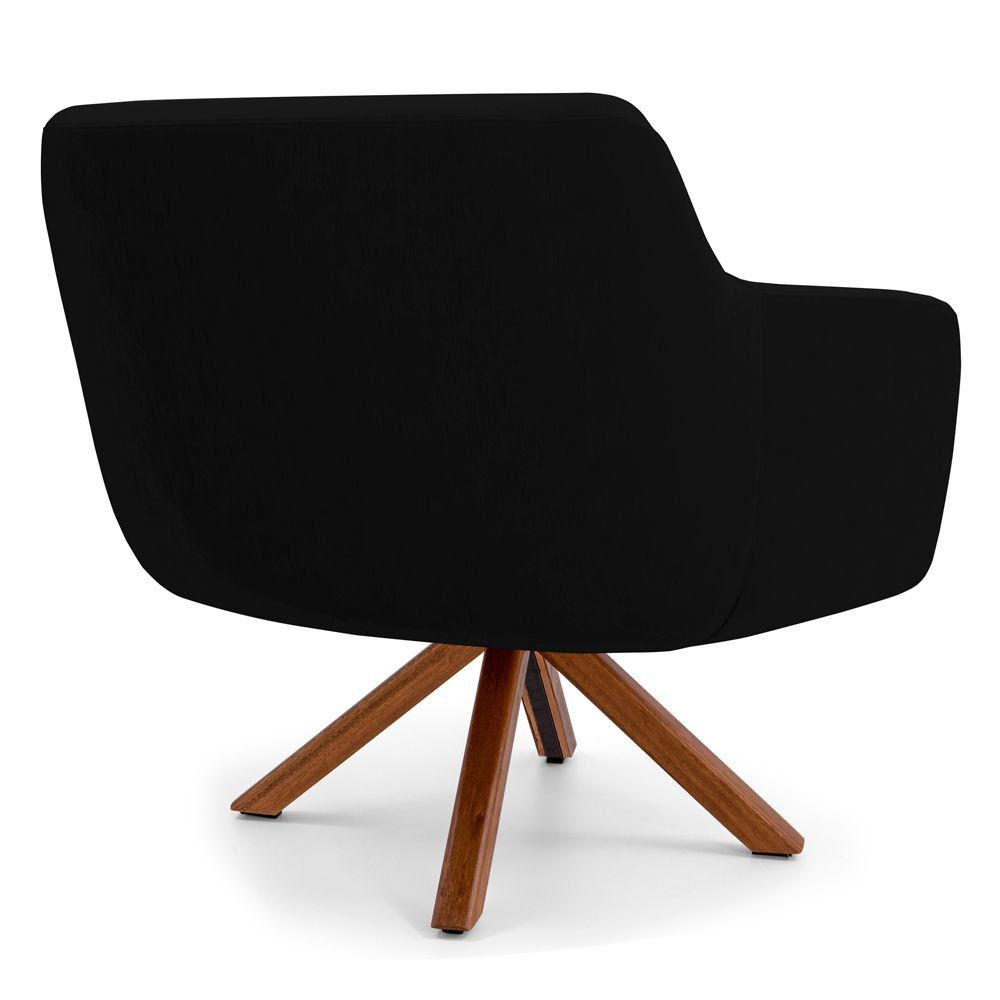 Kit 02 Poltronas Decorativas Para Sala de Estar Jade D02 Corano Preto C-05 - Lyam Decor