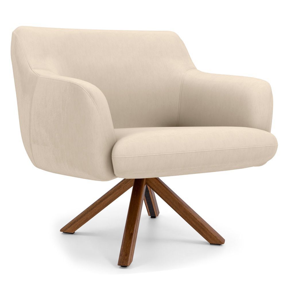 Kit 02 Poltronas Decorativas Para Sala de Estar Jade D02 Veludo Liso C-309 - Lyam Decor