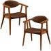Kit 02 Poltronas Decorativas Para Sala de Estar Jantar Cecília L02 Couríssimo Marrom - Lyam Decor