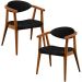 Kit 02 Poltronas Decorativas Para Sala de Estar Jantar Cecília L02 Couríssimo Preto - Lyam Decor
