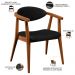 Kit 02 Poltronas Decorativas Para Sala de Estar Jantar Cecília L02 Couríssimo Preto - Lyam Decor