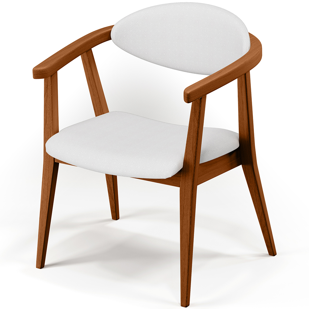 Kit 02 Poltronas Decorativas Para Sala de Estar Jantar Cecília L02 Facto Branco - Lyam Decor
