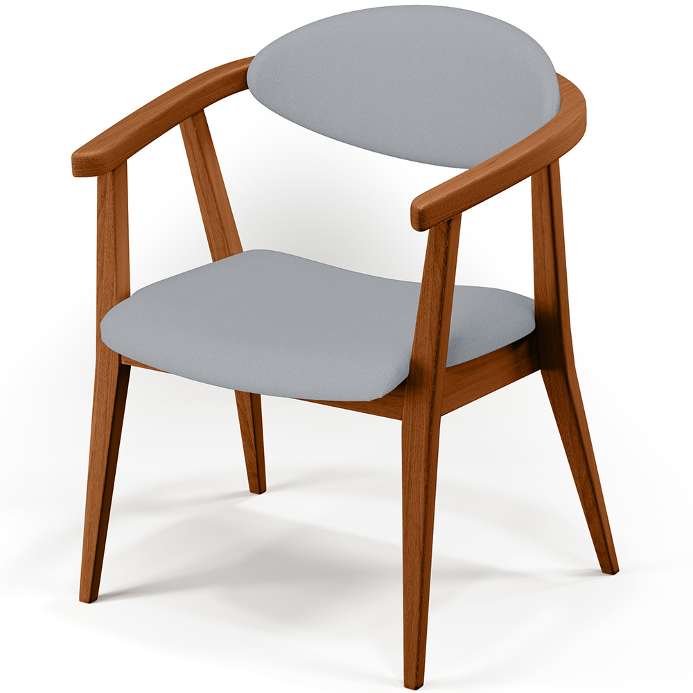Kit 02 Poltronas Decorativas Para Sala de Estar Jantar Cecília L02 Facto Cinza - Lyam Decor