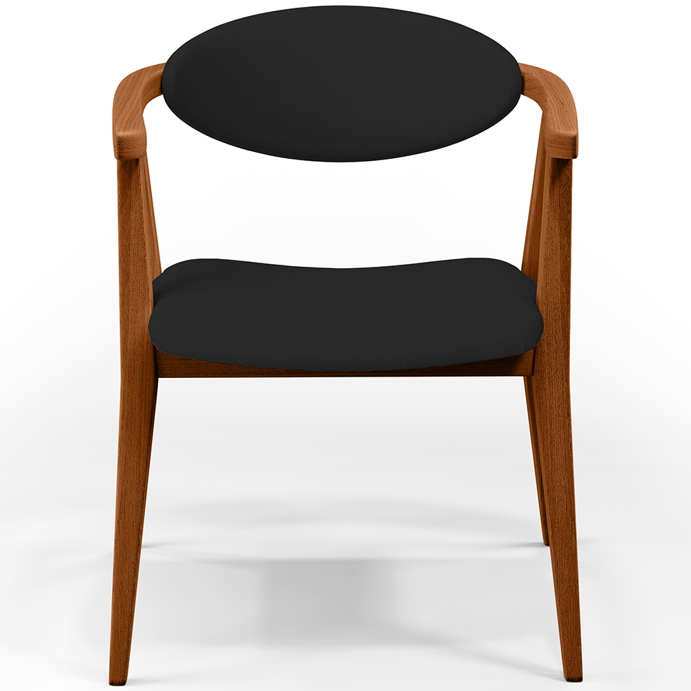 Kit 02 Poltronas Decorativas Para Sala de Estar Jantar Cecília L02 Facto Preto - Lyam Decor