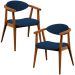 Kit 02 Poltronas Decorativas Para Sala de Estar Jantar Cecília L02 Suede Azul Marinho - Lyam Decor
