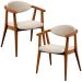 Kit 02 Poltronas Decorativas Para Sala de Estar Jantar Cecília L02 Suede Bege - Lyam Decor
