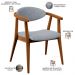 Kit 02 Poltronas Decorativas Para Sala de Estar Jantar Cecília L02 Suede Cinza - Lyam Decor