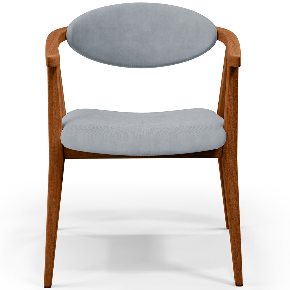 Kit 02 Poltronas Decorativas Para Sala de Estar Jantar Cecília L02 Suede Cinza - Lyam Decor