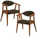 Kit 02 Poltronas Decorativas Para Sala de Estar Jantar Cecília L02 Suede Marrom - Lyam Decor