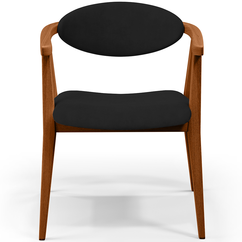 Kit 02 Poltronas Decorativas Para Sala de Estar Jantar Cecília L02 Suede Preto - Lyam Decor
