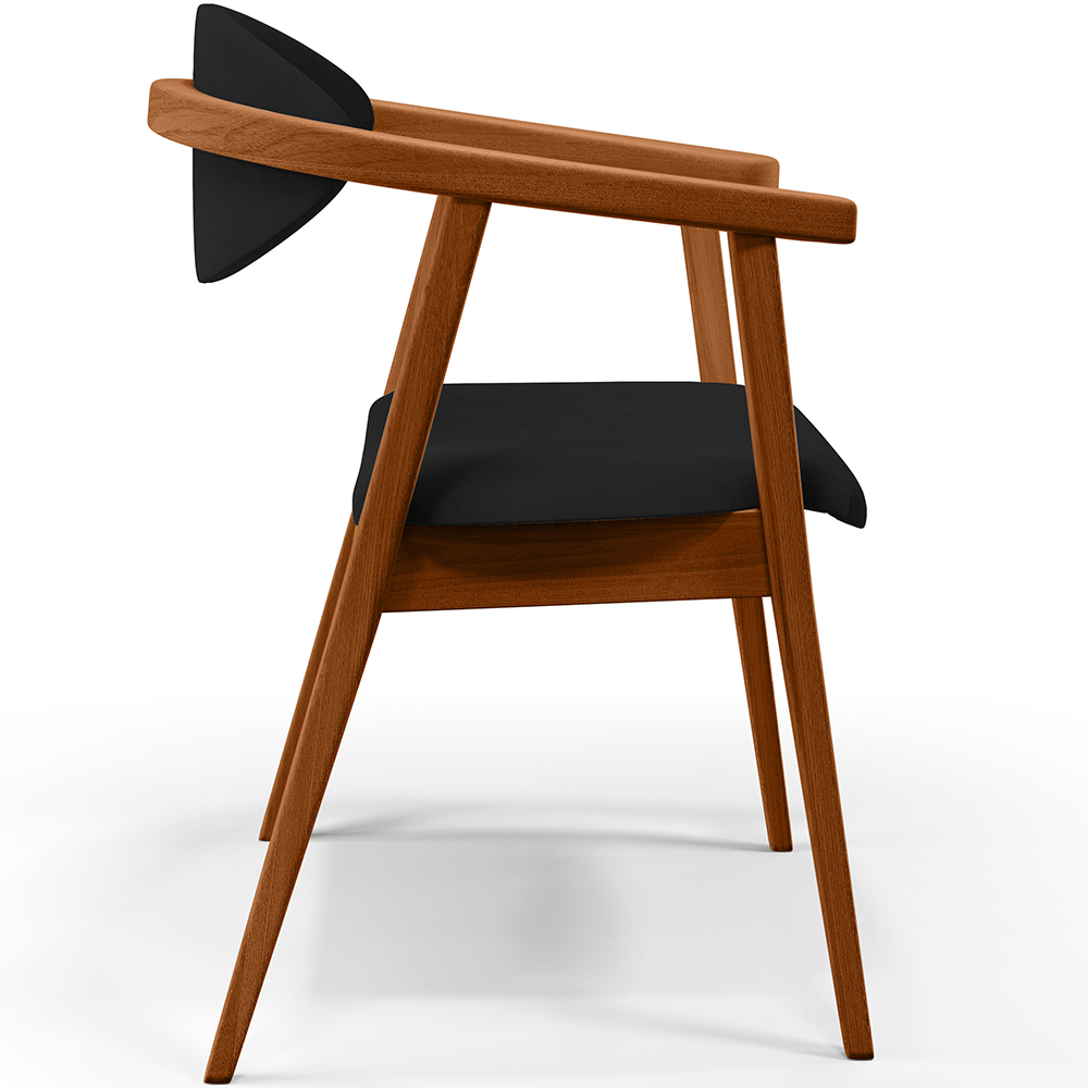Kit 02 Poltronas Decorativas Para Sala de Estar Jantar Cecília L02 Suede Preto - Lyam Decor