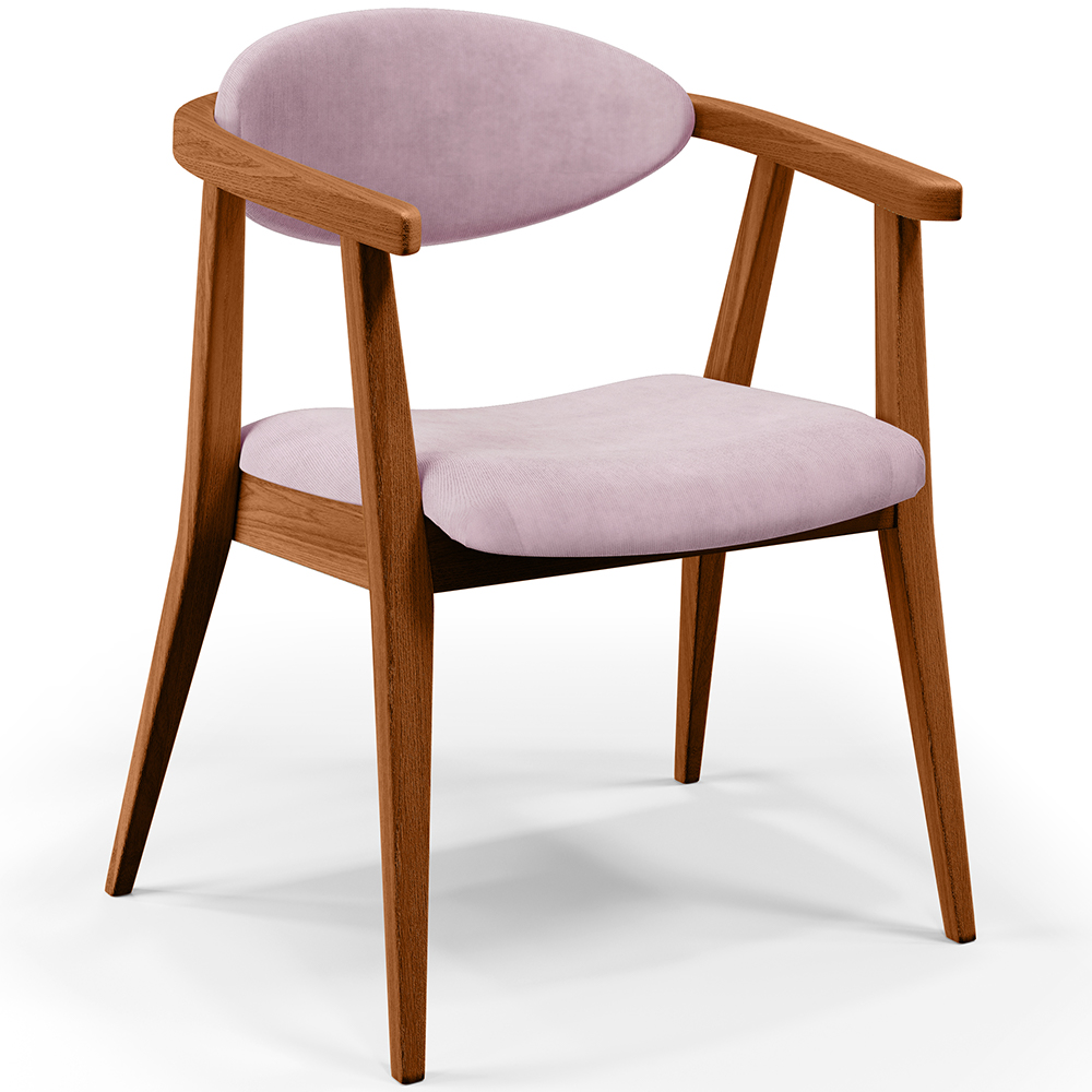 Kit 02 Poltronas Decorativas Para Sala de Estar Jantar Cecília L02 Suede Rosê - Lyam Decor